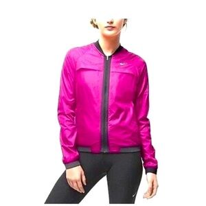 Nike Dry-Fit Running Windbreaker Lightweight Jacket Women's Medium Fuchsia